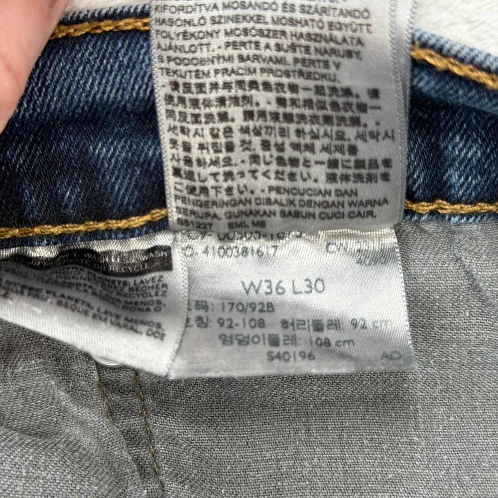 Levi's 514 Straight Fit Jeans Mens W36 L30 Blue Good Condition Denim 00514-0402